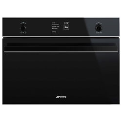 Smeg SF4603MCNX Dolce Stil Novo Integrated Combination Microwave, Black/Stainless Steel